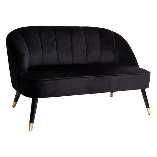 Naova 2-Seater Velvet Bench – Black