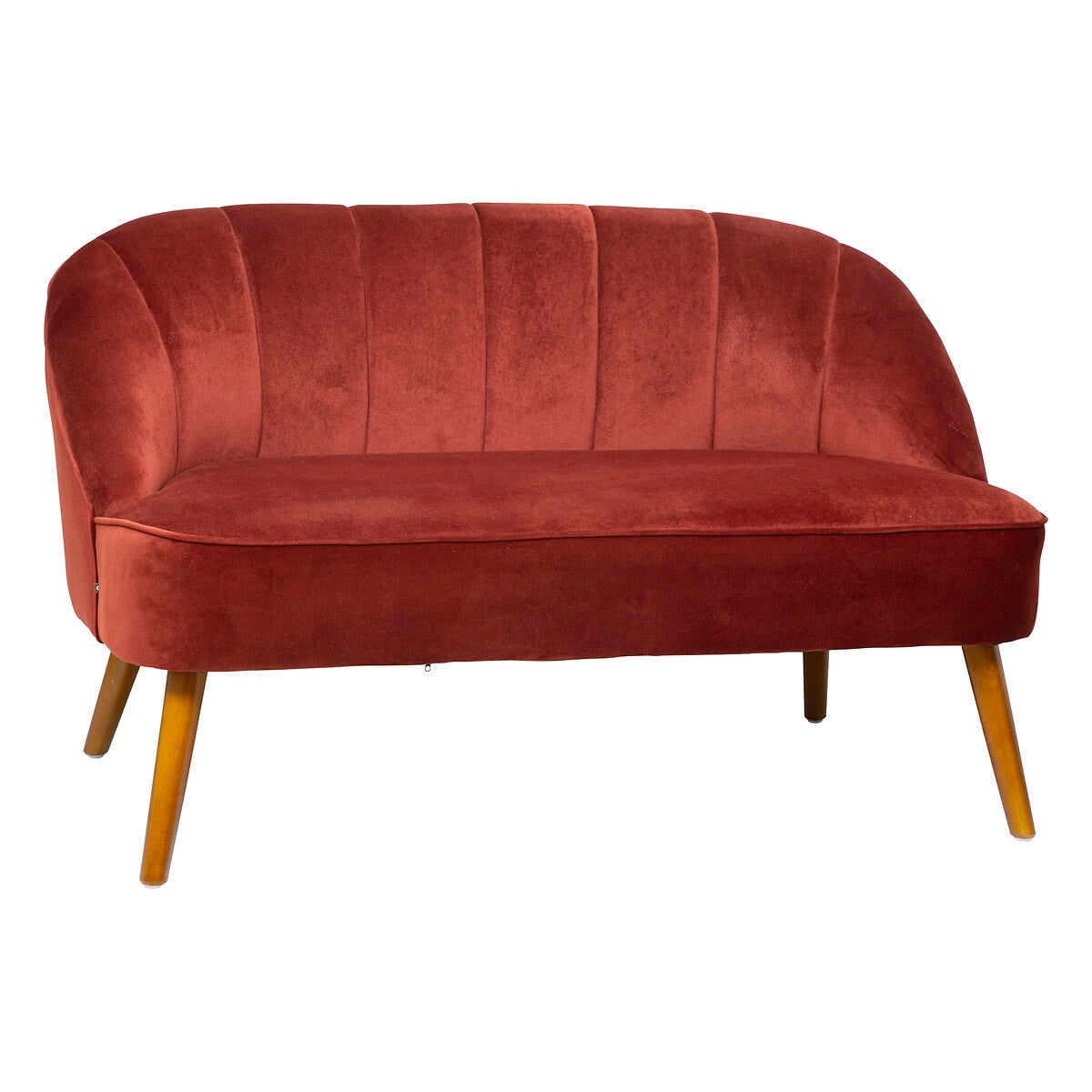 Naova 2-Seater Velvet Bench – Terracotta Pink
